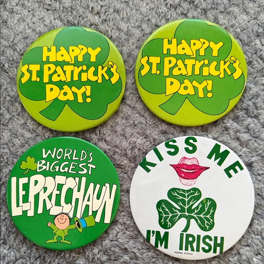 Vintage Hong Kong St. Patrick's Day Buttons